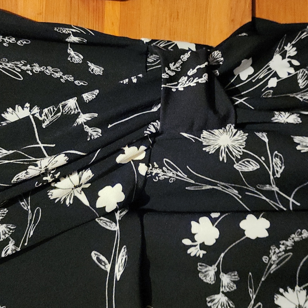 Hailey 23 Seanna Knit Faux Wrap Knit Dress, Black & White, Small - Picture 2 of 6